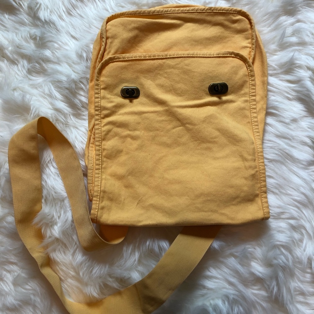 Yellow Tote-Style Crossbody Purse